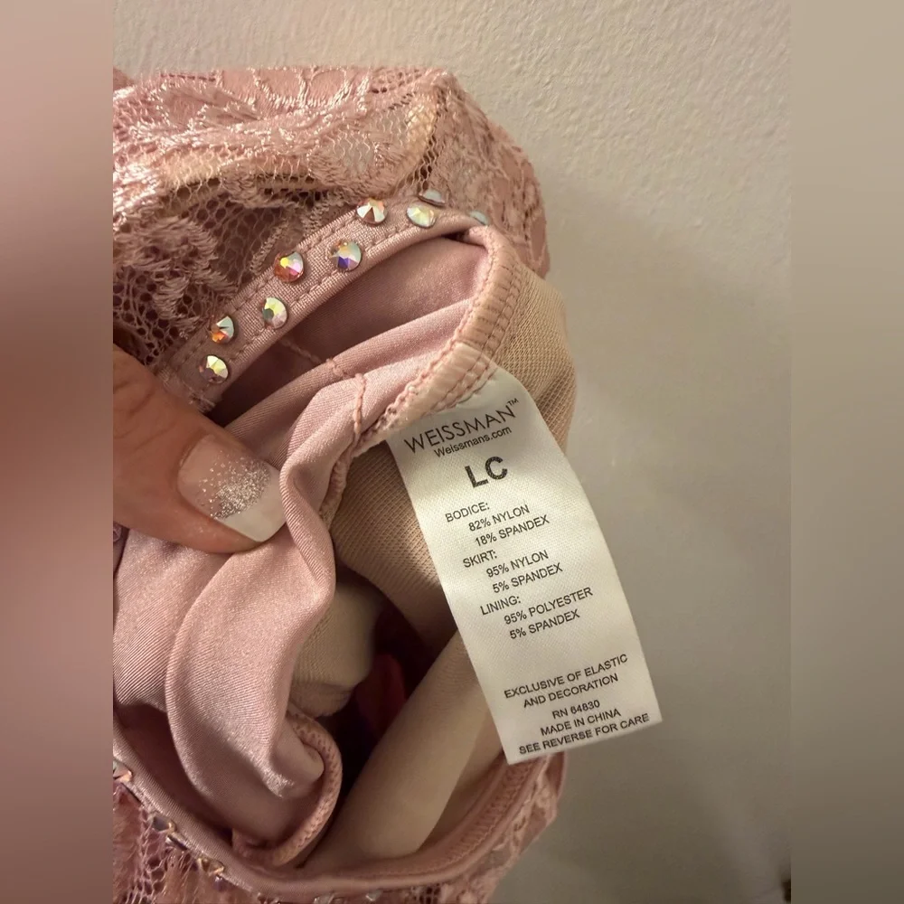 WEISSMAN Dance Costume ballet lyrical blush pink dress Just A Game 11603 LC chil